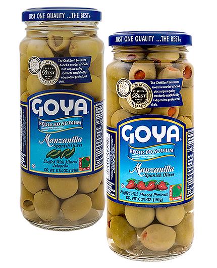 Reduced Sodium Spanish Olives Stuffed with Minced Pimientos