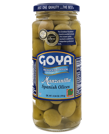 Aceitunas verdes reducidas en sodio Goya